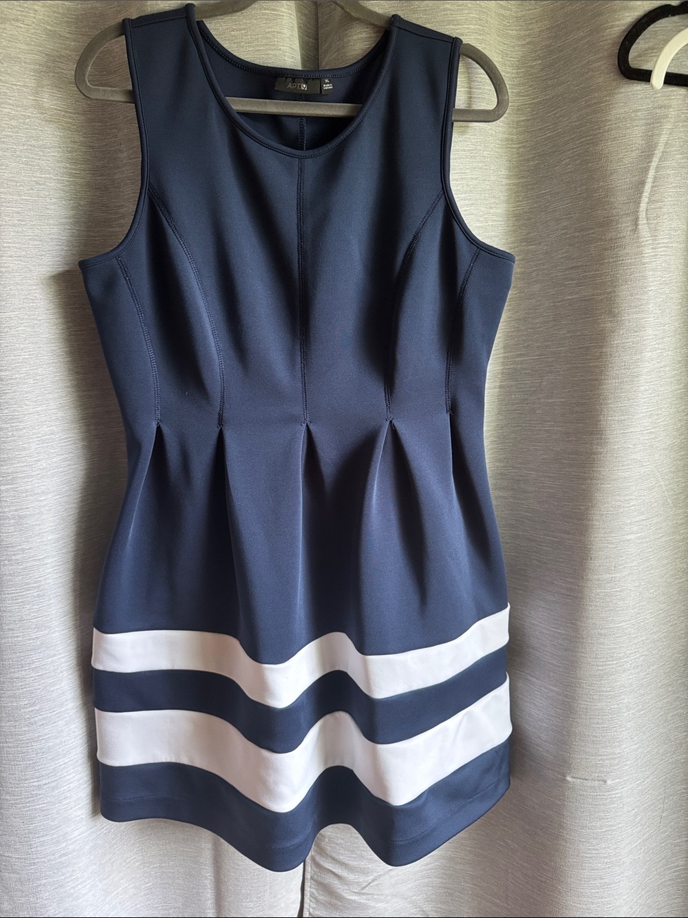 Apt. 9 Navy Mini Dress with White Stripes